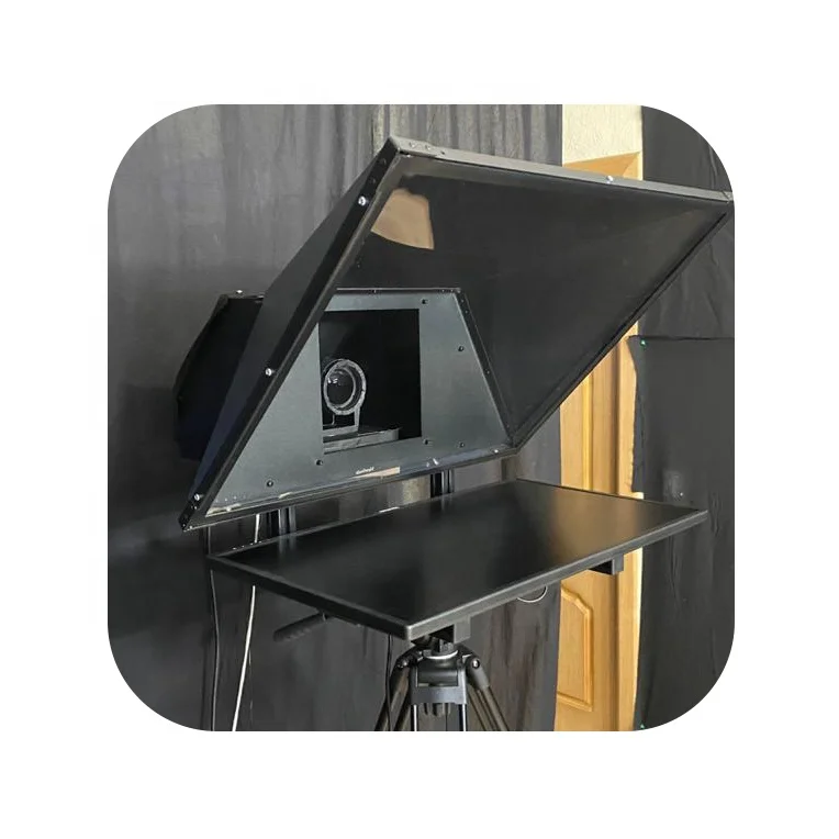 
Профессиональный телесуфлер, позволяет считывать сценарии во время видеозаписи, готовый к началу, простой в использовании, прочный и удобный 