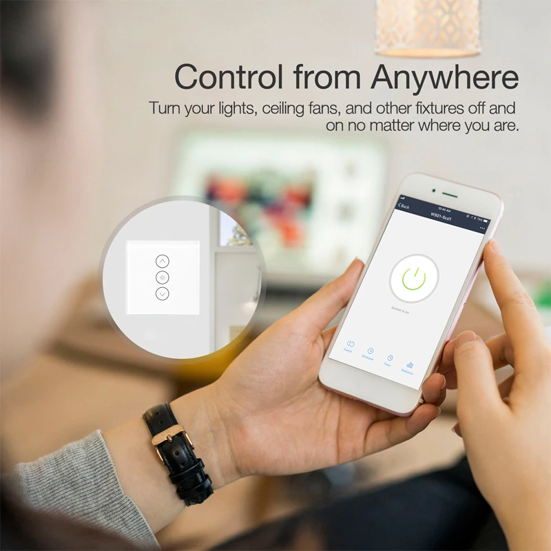 Wifi Smart Wall Touch Light Dimmer Switch 1 Gang EU/UK Standard Wireless APP Remote Control Works with Alexa Google Home