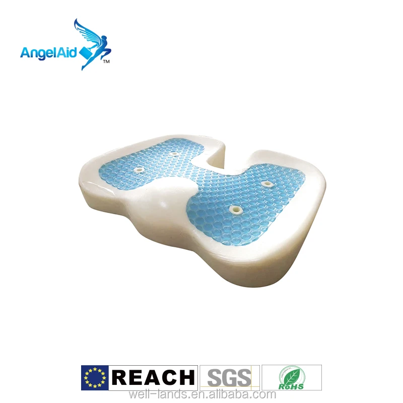 Taiwan high density orthopedic memory foam gel silicone contoured comfortable wheelchair designer Seat Cushion Blue Pink  Green