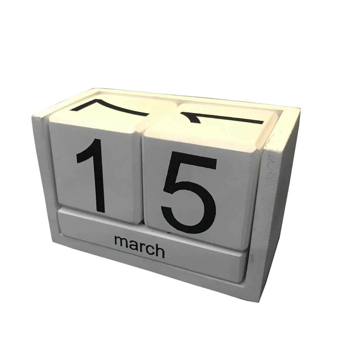 Office Desk Decor Wooden Desktop White Calendar Blocks Vintage Rustic Attractive Wooden Blocks Perpetual Desk Calendar For home