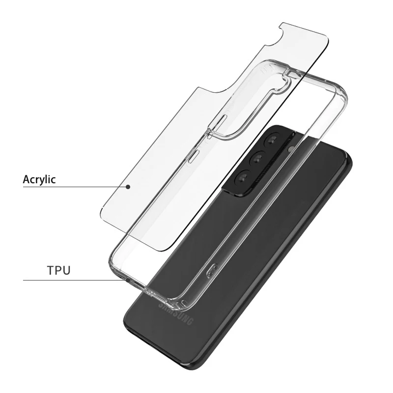 Хит продаж кристально прозрачный акриловый жесткий чехол для телефона Samsung Galaxy S22 Plus