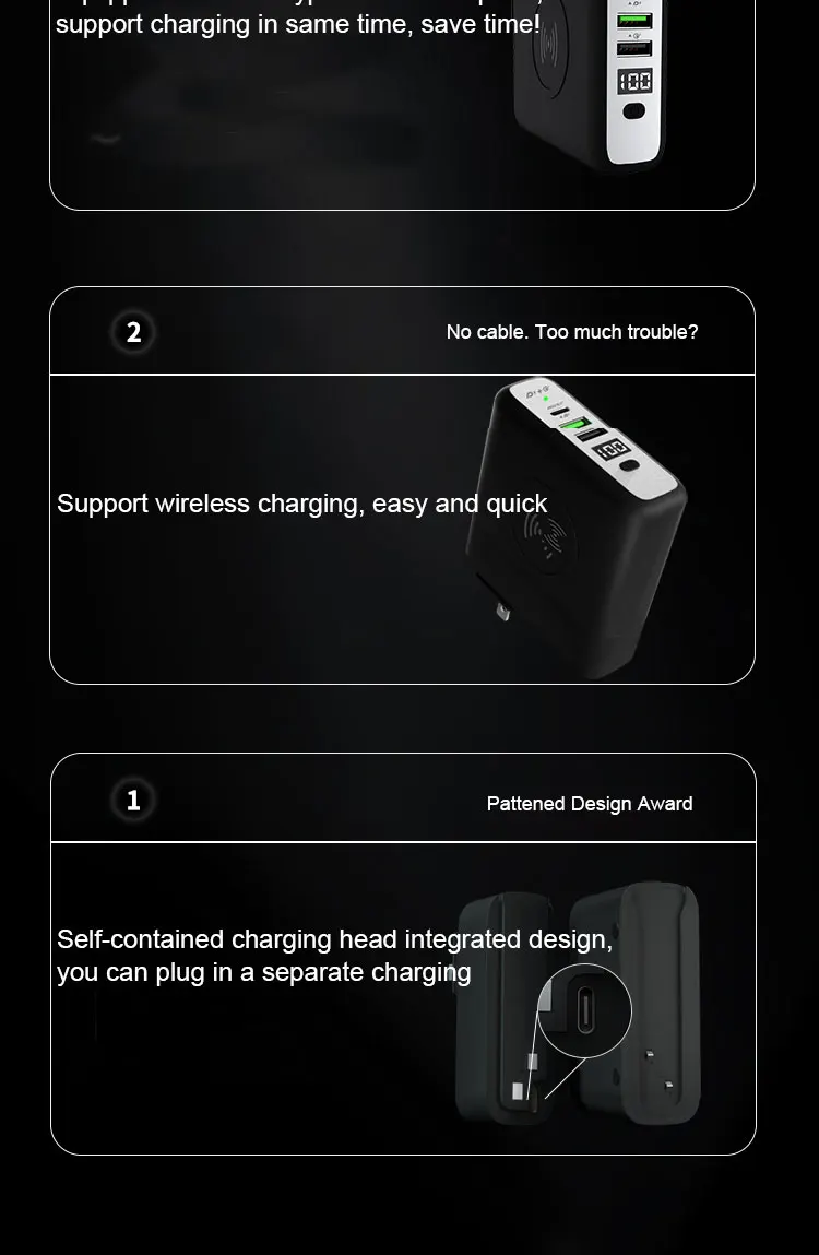 JMPB0029 Power Bank 8000mAh Wireless Magnetic with Fast Wall Charging 3-in-1 for Mobile