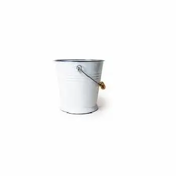 WHITE STYLISH BEST QUALITY ENAMEL ICE BUCKET GALVANIZED BUCKET HOME DECORATIVE BUCKET