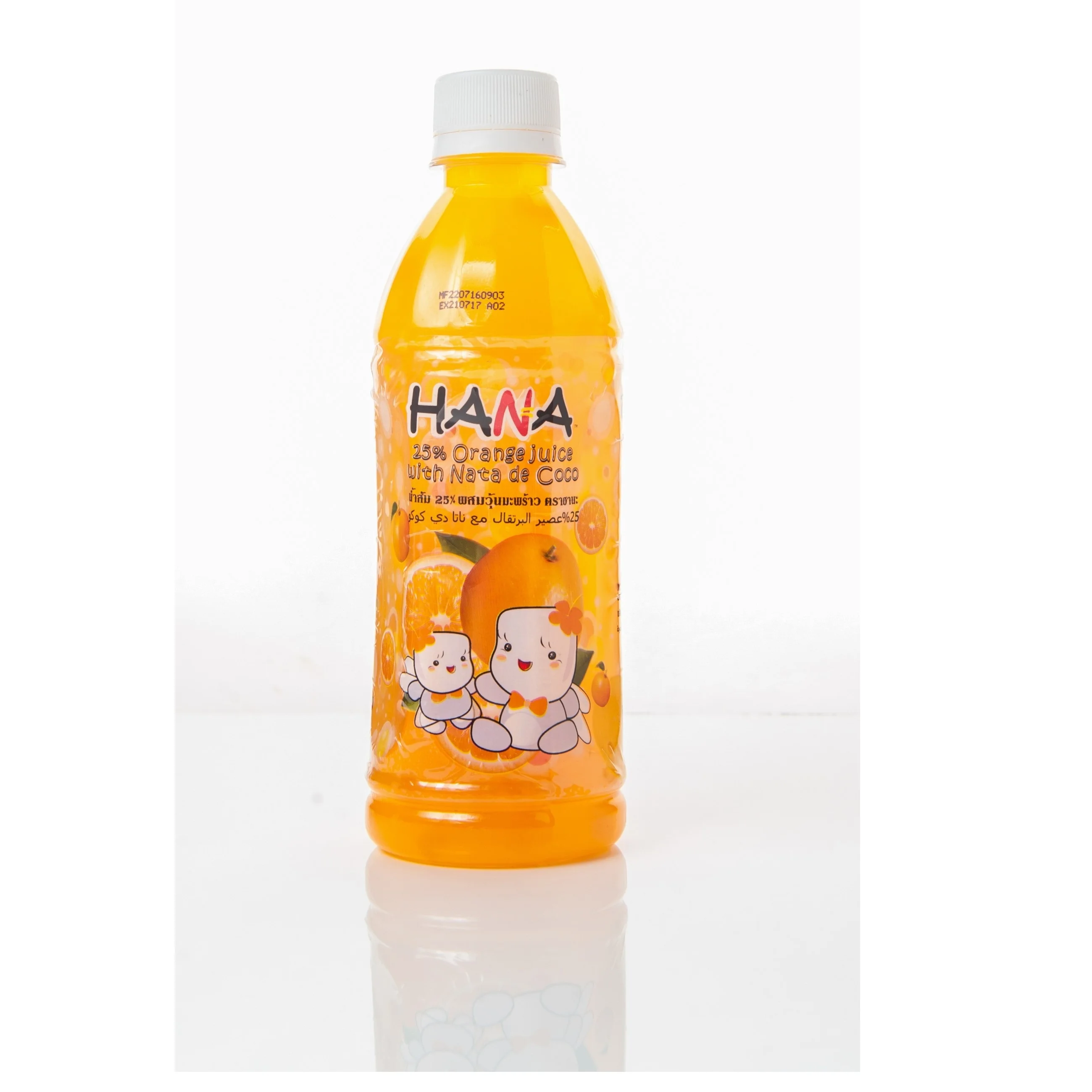 High Quality Beverages 9.66 kg 0.36L 25% Fruit Juice With Nata De Coco Orange Flavor Hana Brand Export From Thailand