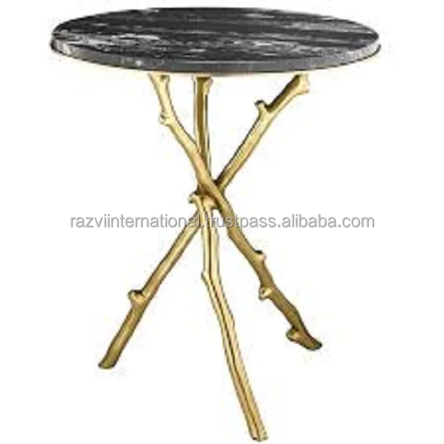 Agate Top metal base side table