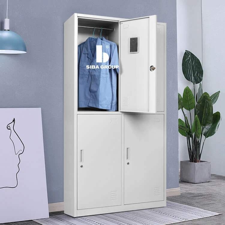 Hot Selling Work School Gym Metal Handle Locker Cabinet Staff Student Children Steel Storage Box 4 Door Clothes