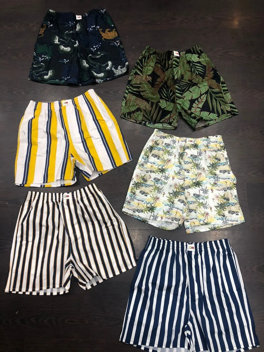 Top Selling Super Trending Finest Poplin Prints OEM Brand 100% Classic Cotton Woven Side Pocket Boxer Shorts Briefs for Men