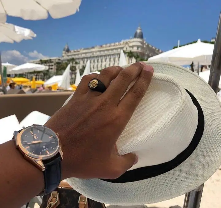 Custom Fashion Mens Jewelry Black Stainless Steel Gold Lion Head Finger Class Ring