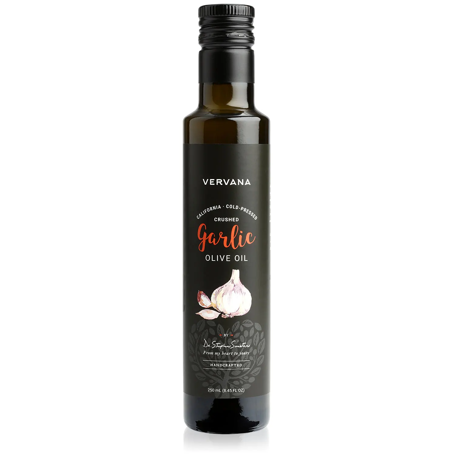 Vervana California Cold-Pressed Crushed Garlic Flavored Olive Oil   250 ml (8.45 FL OZ)