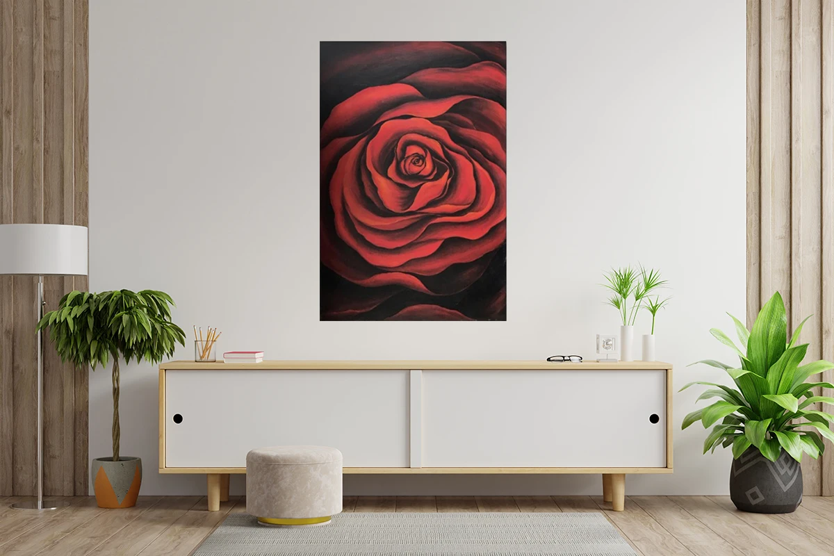 Modern Art Paintings About Rose  Vietnamese Lacquer Painting Best Choose Modern Decorative Painting For Living Room
