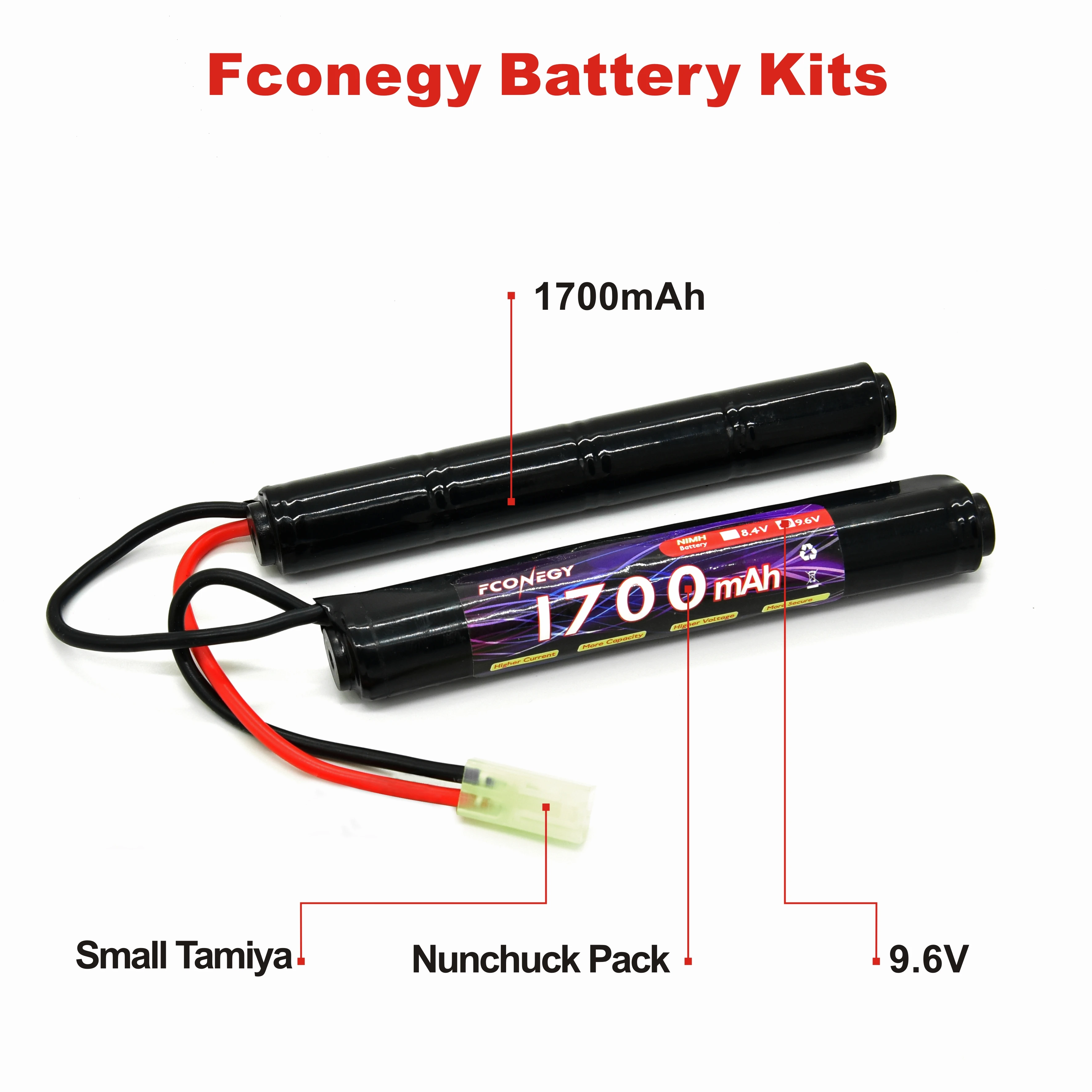 Аккумуляторная батарея Fconegy 2/3a1600 2/3a1700 9 6 в NiMH нунчак или бабочка с разъемом Mini Tamiya Deans для страйкбольных
