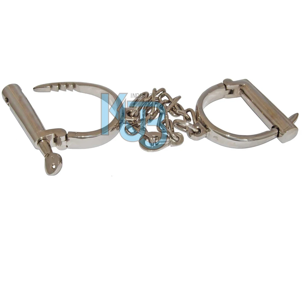 High Quality Carbon Steel Police Handcuffs Folding Metal Handcuffs