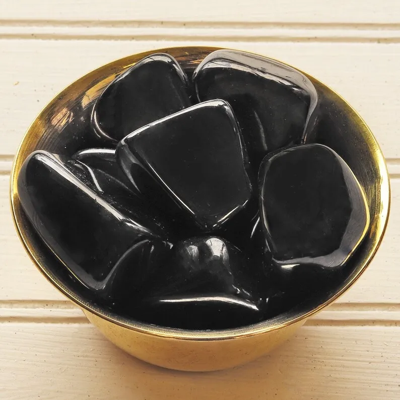 Black Jet Tumbled stones / Wholesale High quality Black Jet tumble stone / Bulk crystals tumbled stone for Healing
