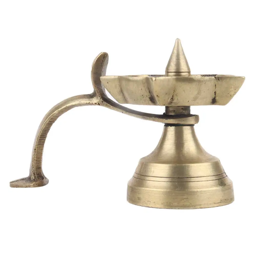 Традиционная Золотая латунная лампа ручной работы с 5 ручками для головки кобры масляная декоративная винтажная Diya SNP-587