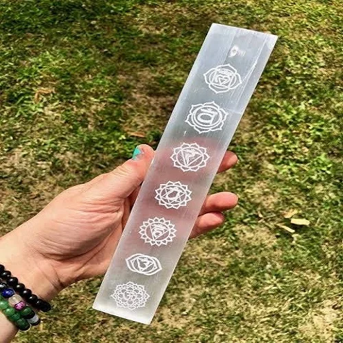 
 Оптовая продажа, наклейки Selenite Seven Chakra с гравировкой  