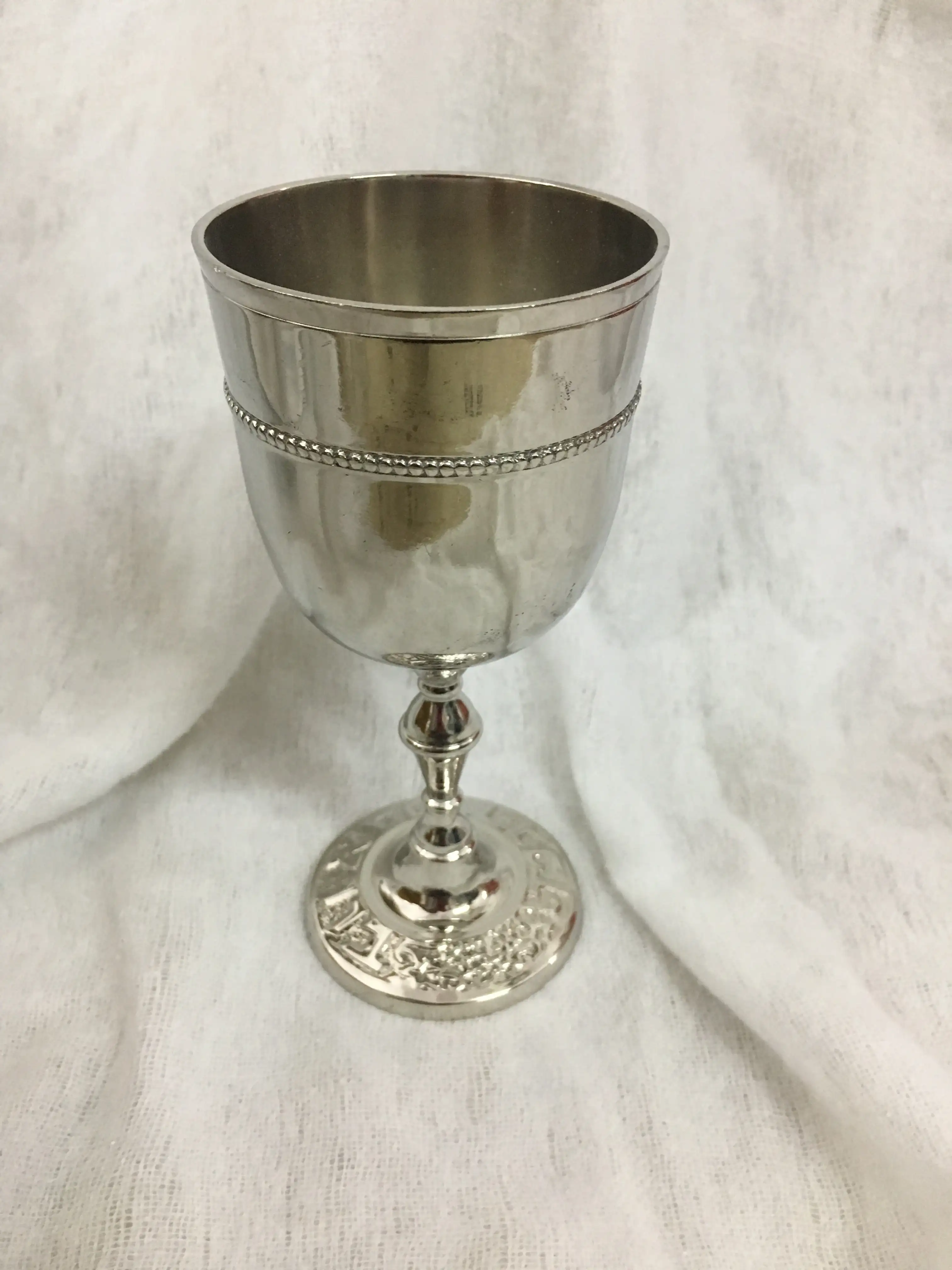 Jewish Giftware Design Pewter Kiddush Cup Religious handicraft Cup with a Star of David Engraved at wholesale price from India