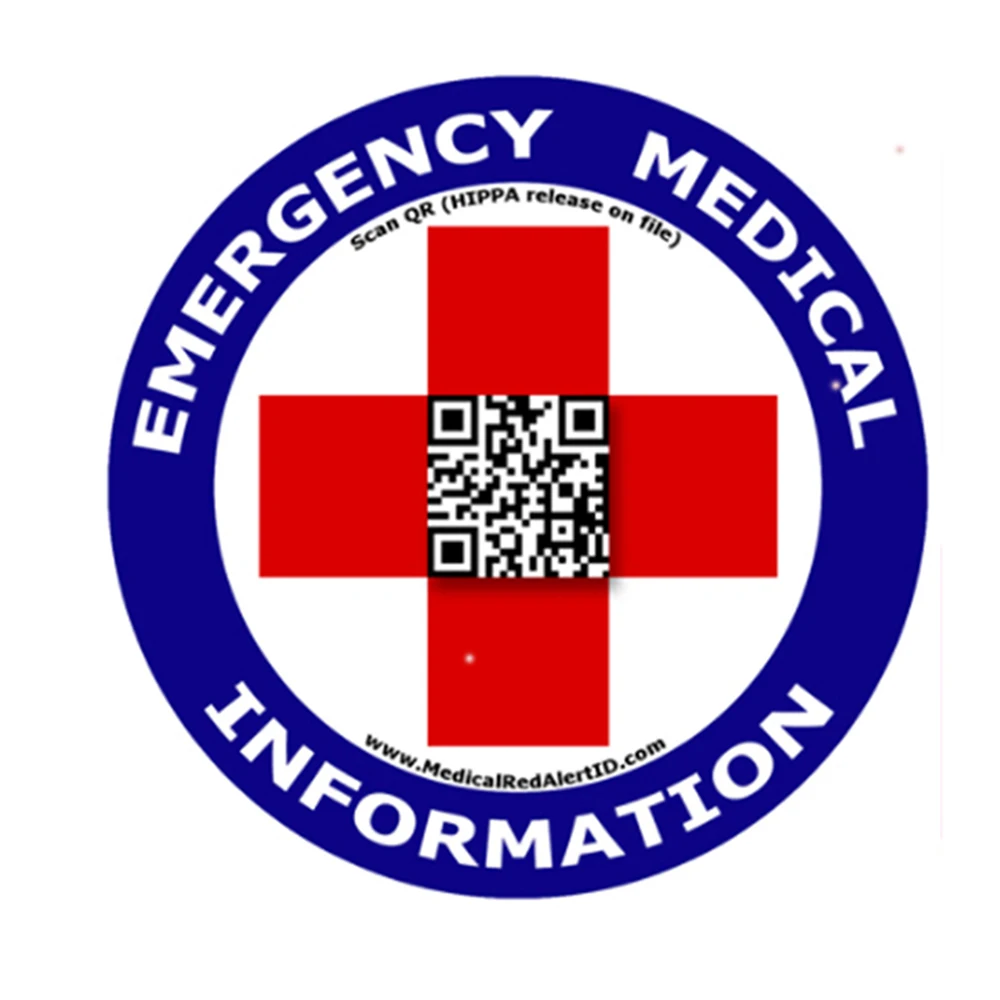 Высококачественная интегрированная система хранения и извлечения файлов MRAID, водонепроницаемая наклейка с голограммой QR для медицинской чрезвычайной ситуации