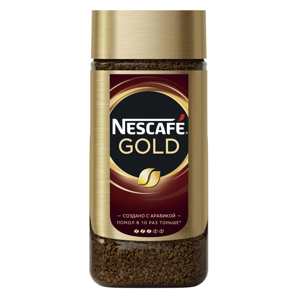 Смесь золотистого черного растворимого кофе NESCAFE, 200 г.