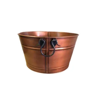 Small Table Top Champagne Bottle Ice Tub with Handle Wholesale Manufacturer and Exporter Latest Design Handmade Copper Beet Tub
