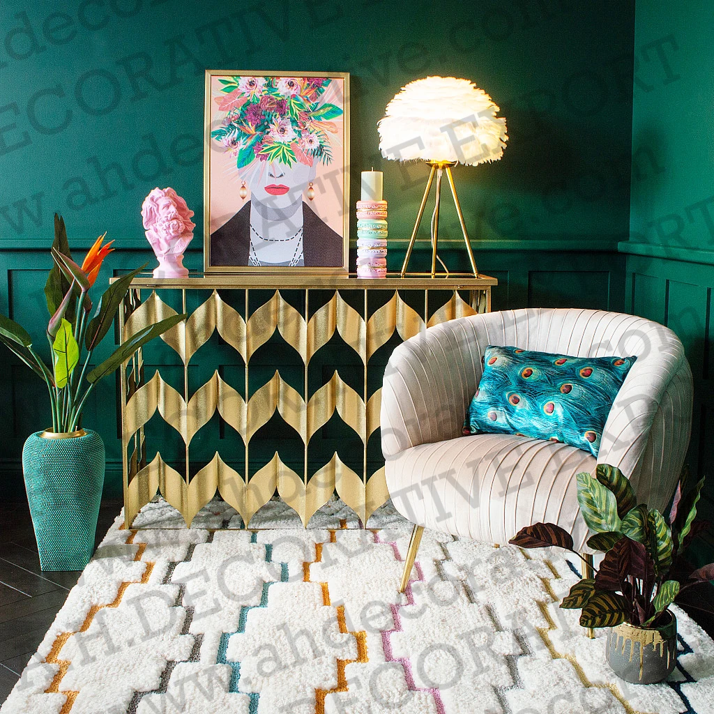  Современный настенный стол-консоль для гостиной металлический Galaxy золотого цвета в металлическом верхнем зеркале высококачественный боковой стол