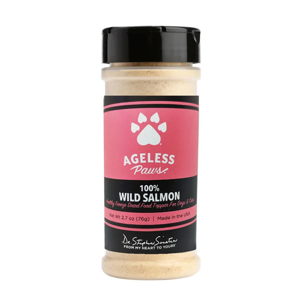 
100% Wild Salmon Pet Food Topper - USA-Made High Protein Freeze-Dried Food Topper for Dogs and Cats (2.7 oz / 76 g) 