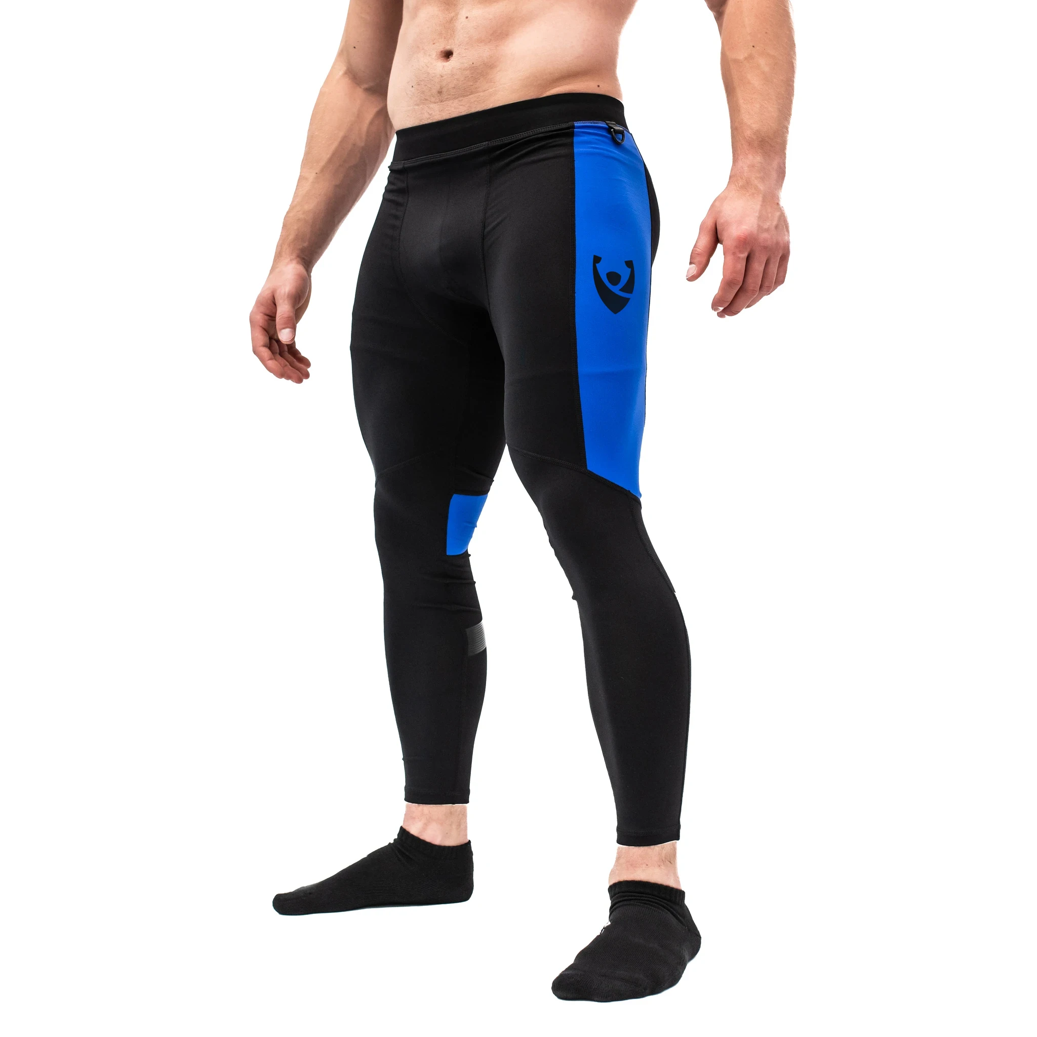 ROUSE 2023 Adjustable Elastic Waist Blue And Black Men Compression Pants Tight pants for men