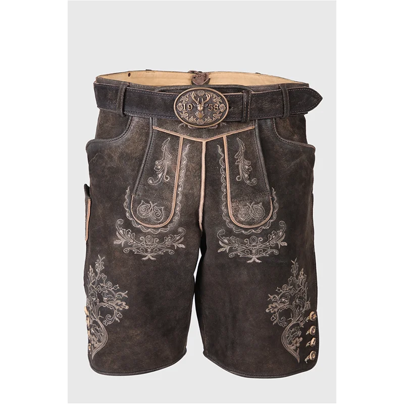 Top wholesale Traditional Trachten Lederhosen/German Bavarian Tradition Oktoberfest Mens Shorts Made Of Custom Suede leather