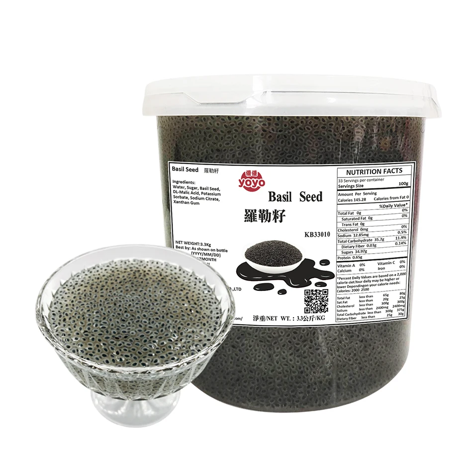 Beverage Topping Basil Seed Drink Milk Tea Ingredient