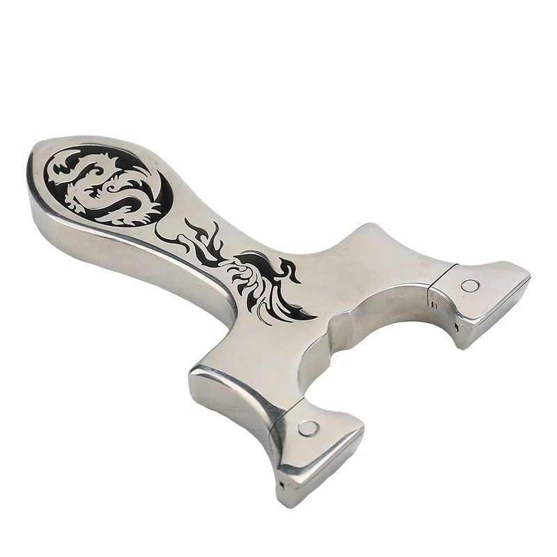 
Hot outdoor hunting game sling shooting stainless steel catapult shooting catapult flat rubber band powerful catapult OEM custom 