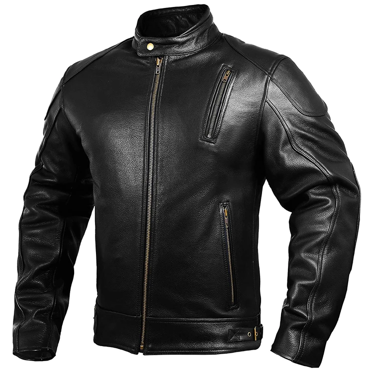 Custom Women Men Motorcycle Leather Jacket Touring Motorbike Cafe Biker With Genuine CE Armour