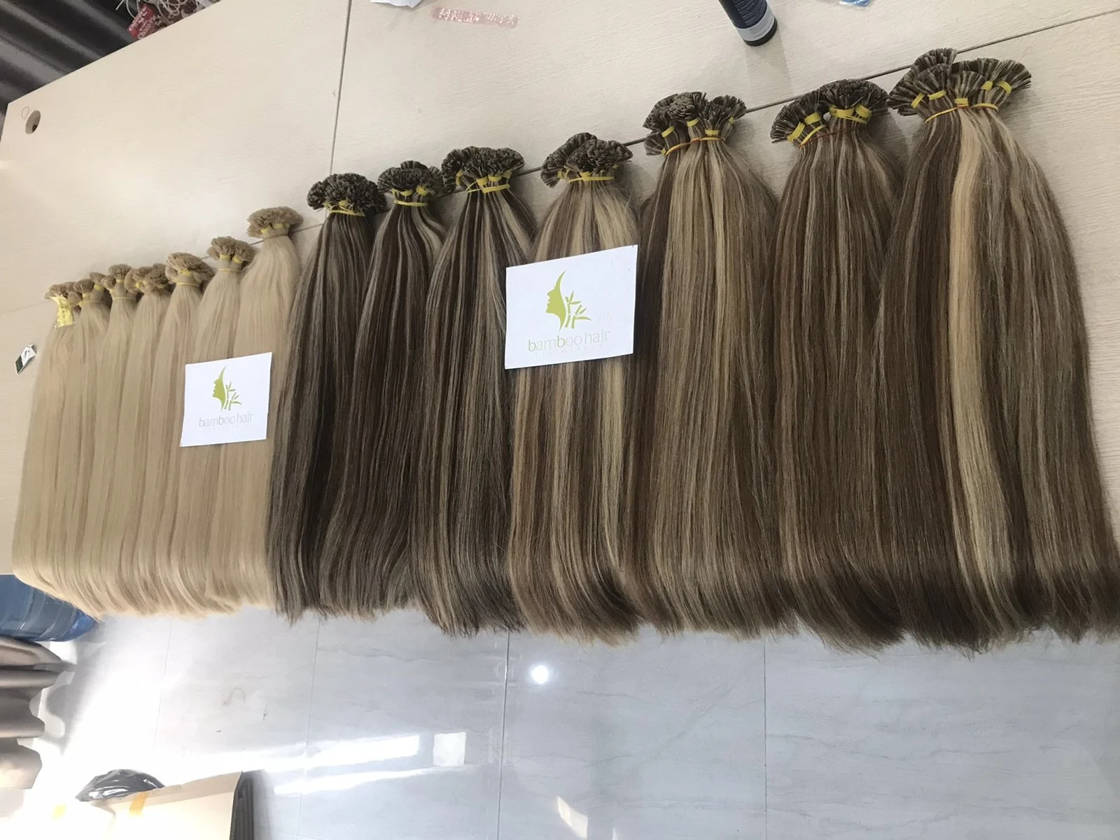 Straight Luxury good quality hair colorful keratin hair extensions Vietnam human virgin hair