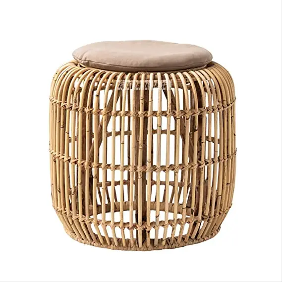 Круглые плетеные табуреты маленькая скамейка соломенный ротанговый табурет для ног Диванный круглый из ротанга украшение мебели дома гостиной