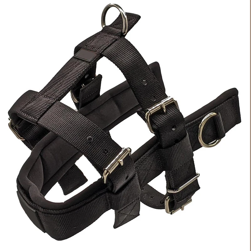 Derun top quality pet heavy duty nylon working dog harness with soft neoprene