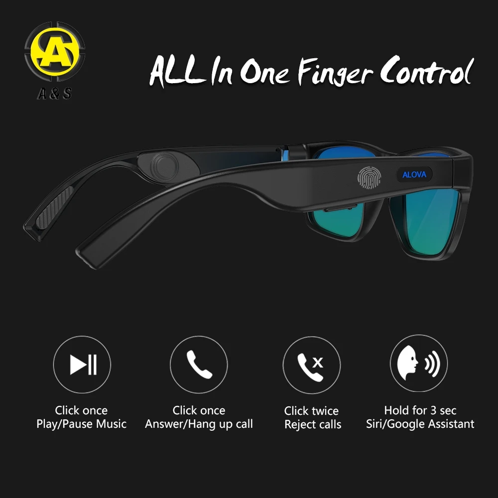 2019 new product Bone Conduction Bluetooth Smart Sport Sunglasses Wireless Stereo Music Sunglasses bone-conduction technology