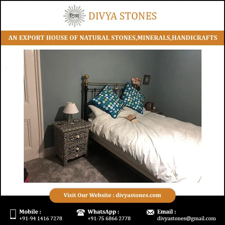  Современный дизайн перламутровый прикроватный столик с 2 выдвижными ящиками деревянная мебель ручной работы