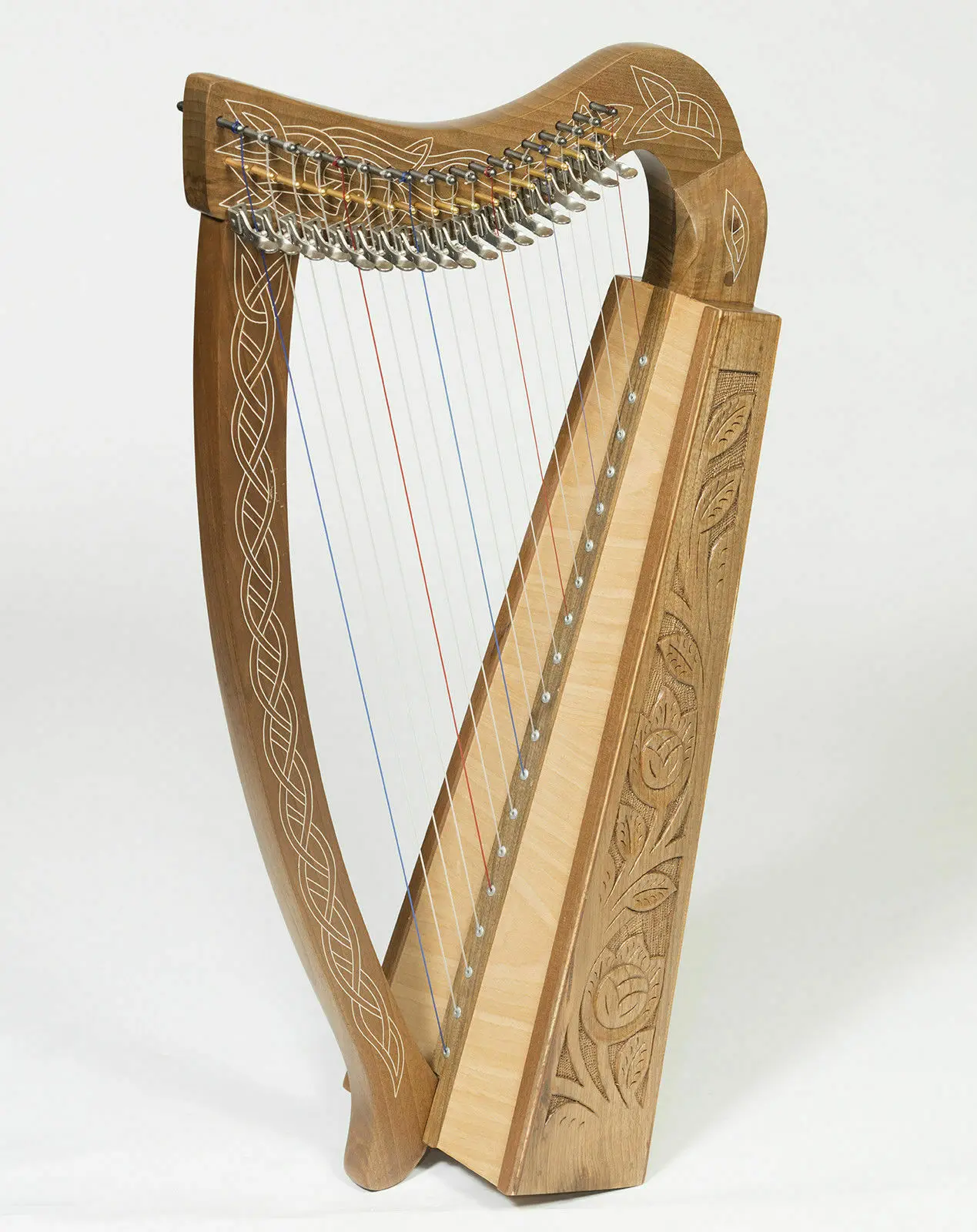 Irish Engraved Harp 22 Strings with Carry Bag