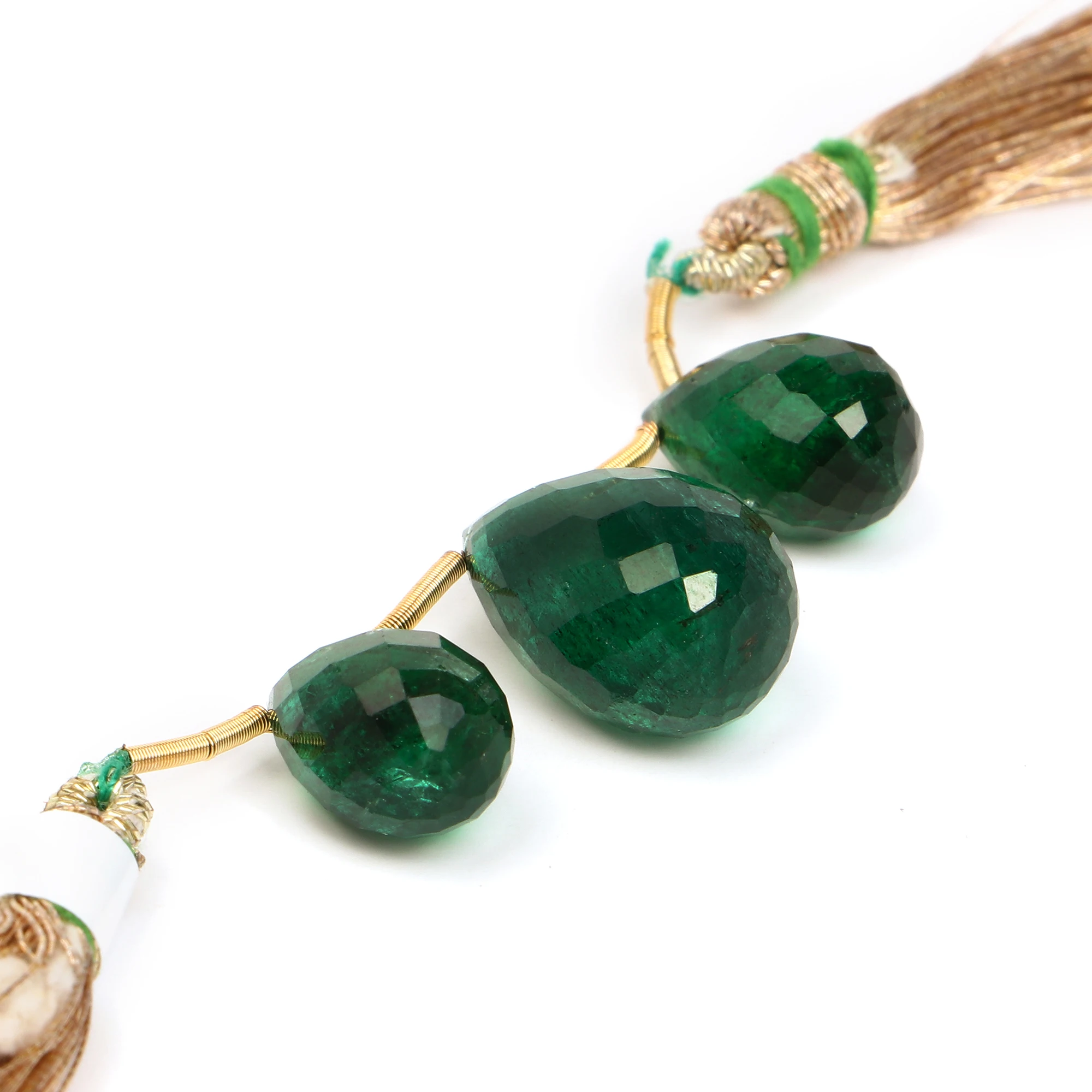 100% Natural Emerald Faceted Tear Drop Shape Gemstone Beads Side Drill Faceted Drop Beads Wholesale Beads