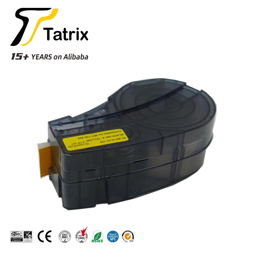 Tatrix Compatible Black on white Vinyl material M21-750-427  M21 750 427 label Tape for Brady for BMP21 PLUS /LAB Printer