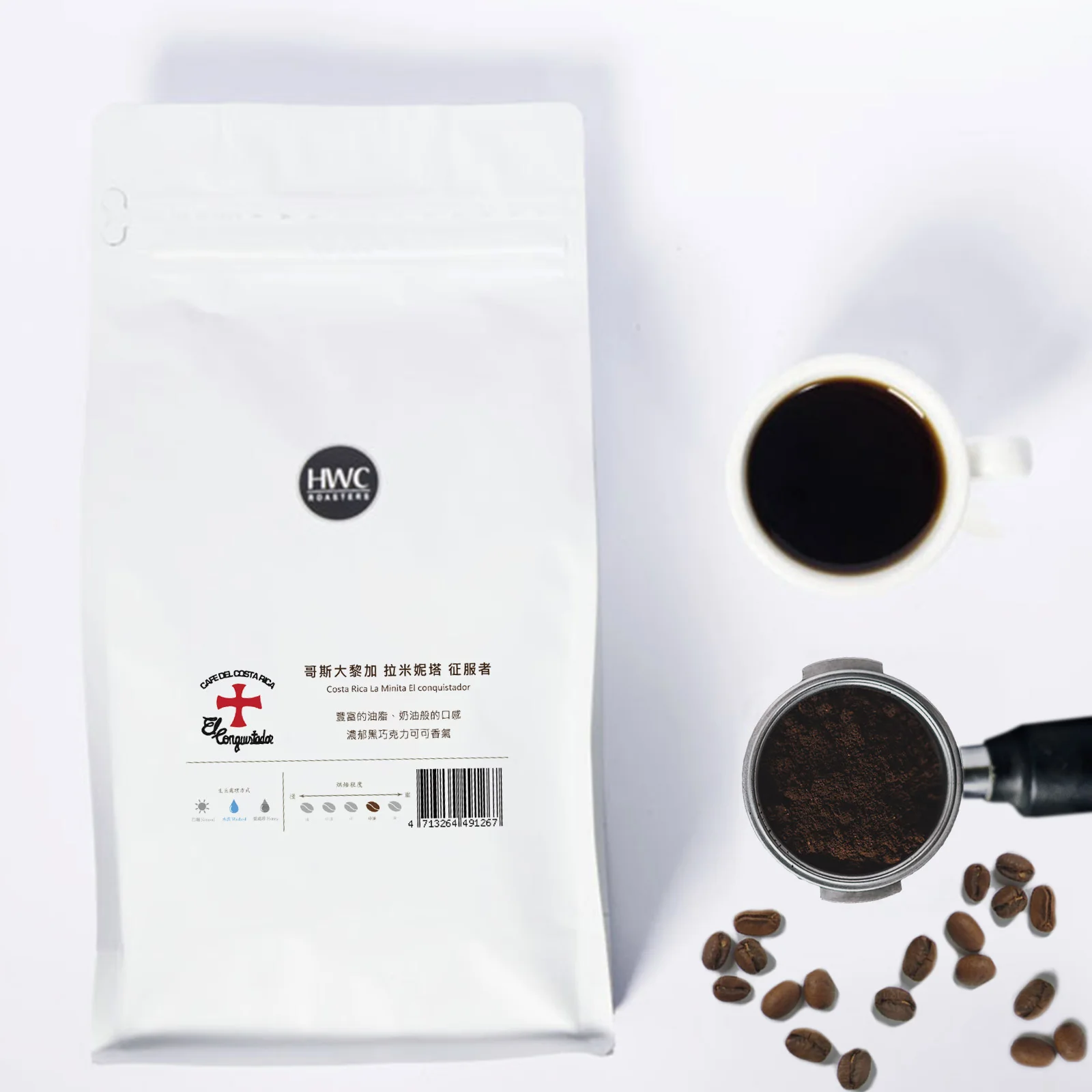 Оригинальный кофейный порошок из Коста-Рики, Minita El Conquistador Arabica, зернистый кофе