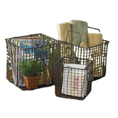 Квадратная черная железная проволочная корзина с ручкой идеально подходит для хранения яиц отлично и организации на кухне из