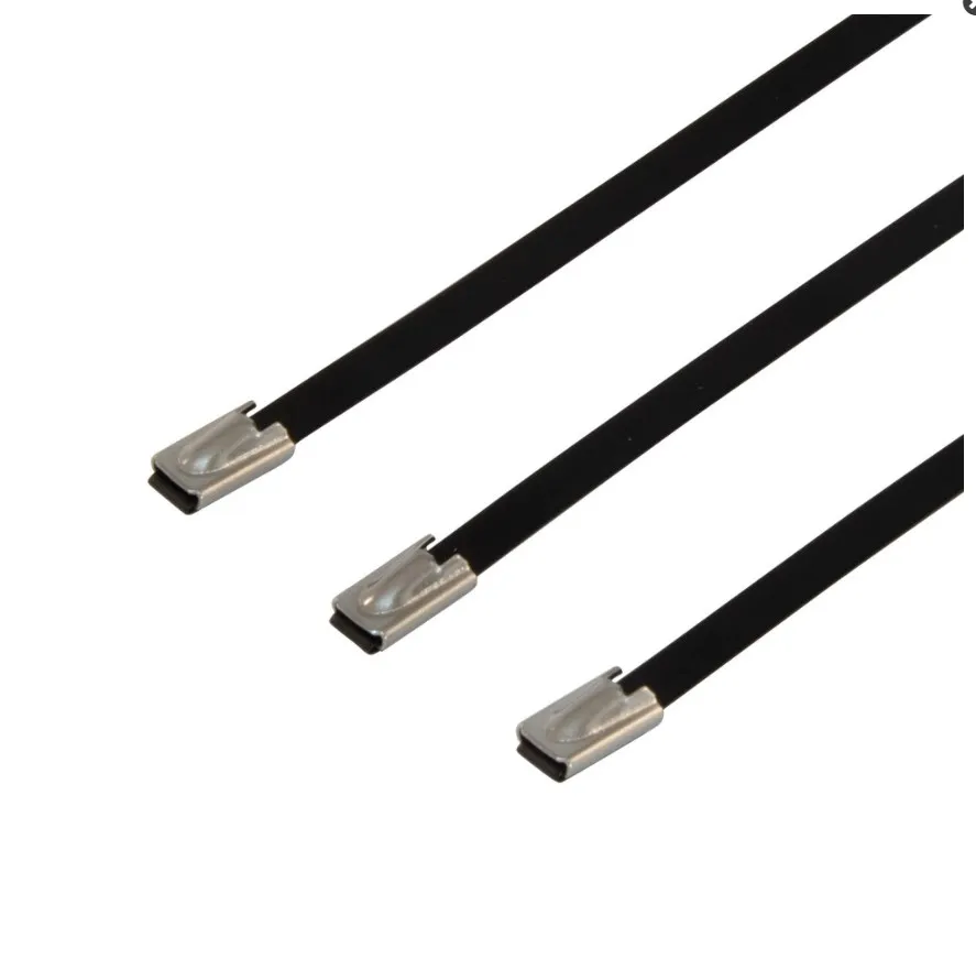 Weather resistance ss304 ss316 Reusable Coated PE Nylon11 Metal Stainless steel Ball lock cable zip ties