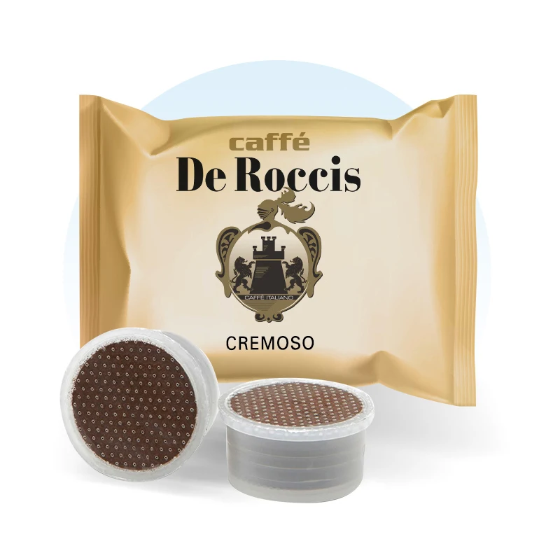 High quality De Roccis Espresso Point Coffee Capsules CREMOSO Compatible with Lavazza coffee machine Ground Coffee