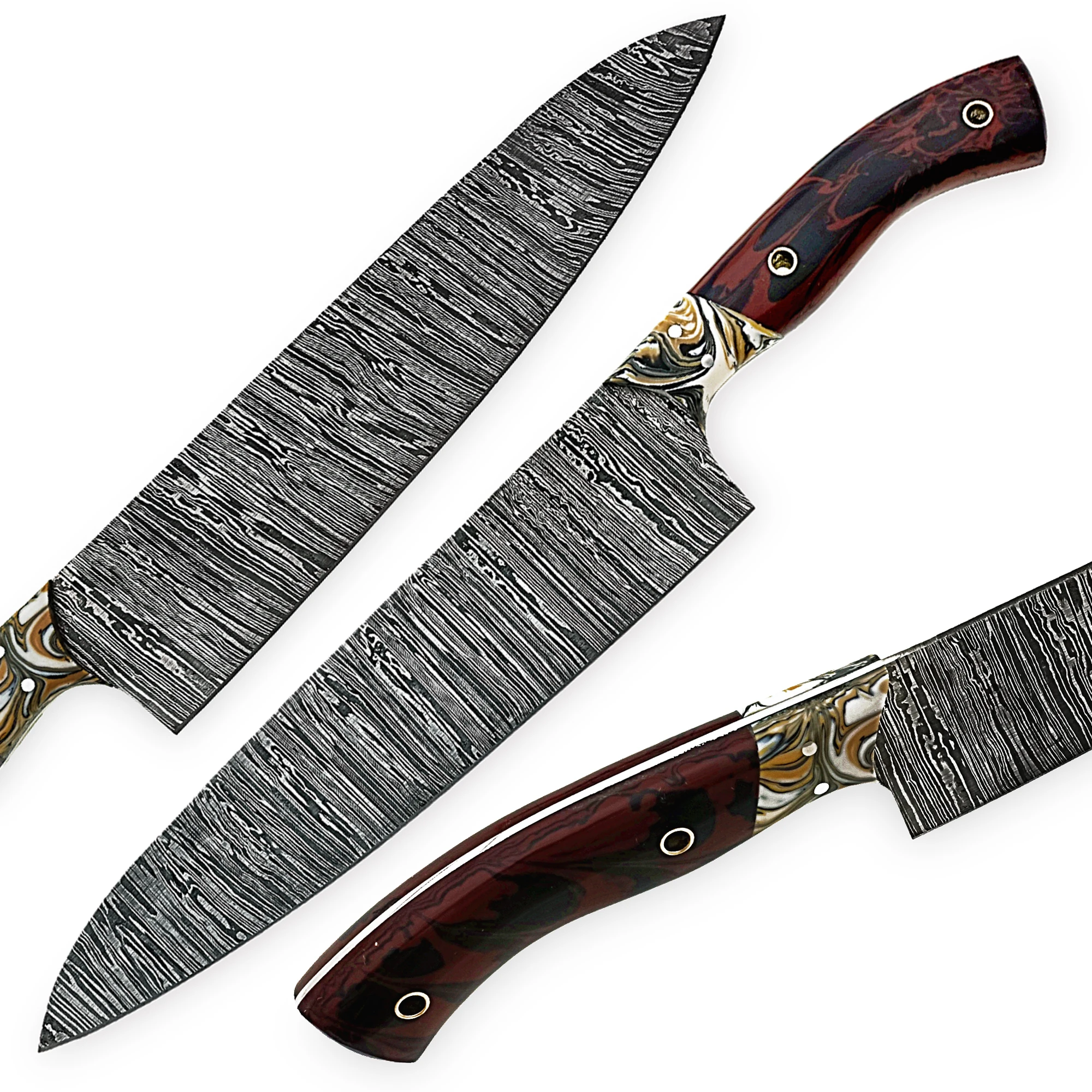 Custom Handmade Damascus Knives- 13 inches Damascus Steel Chef Knife