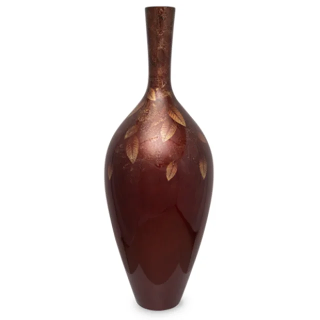 
Dark Brown Long Neck Modern Design Vase Lacquer Flower Vase LH _ 003 For Living Room Made In Vietnam 