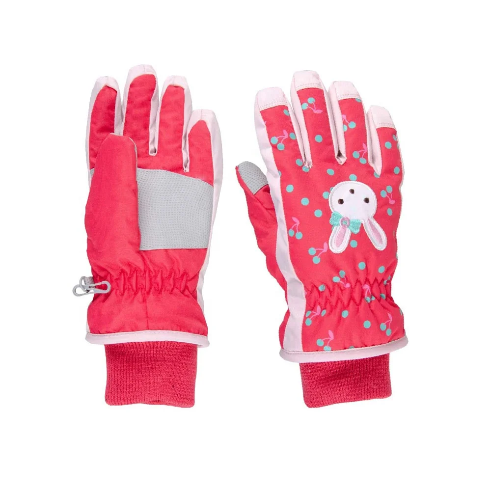 OEM ODM Custom Factory Made Sublimation Printed  Windproof Ski Gloves/Leather Snowboarding Snow Mittens For Men Women
