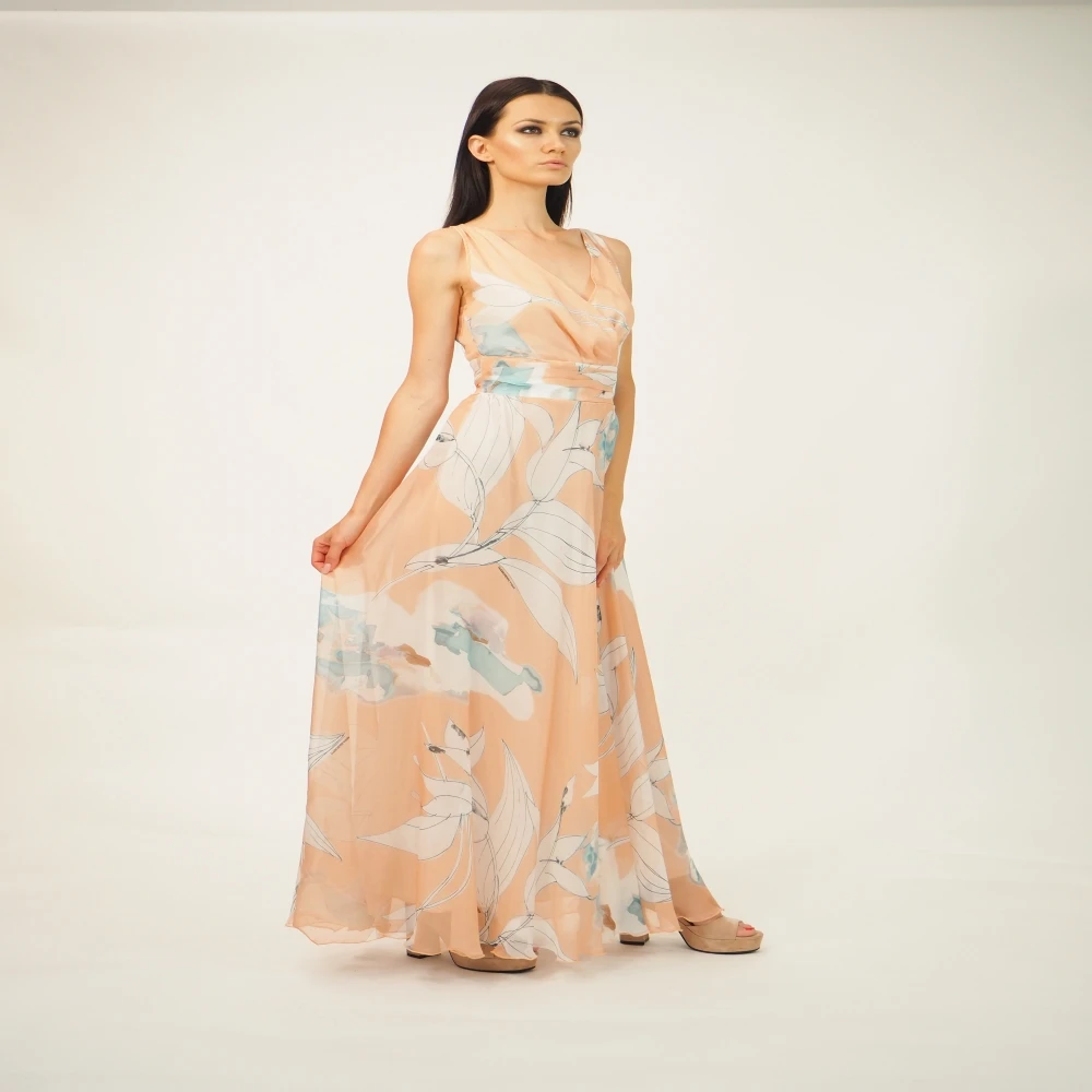 Top quality made in Italy cerimony long dress for elegant women and for party, cocktail and wedding