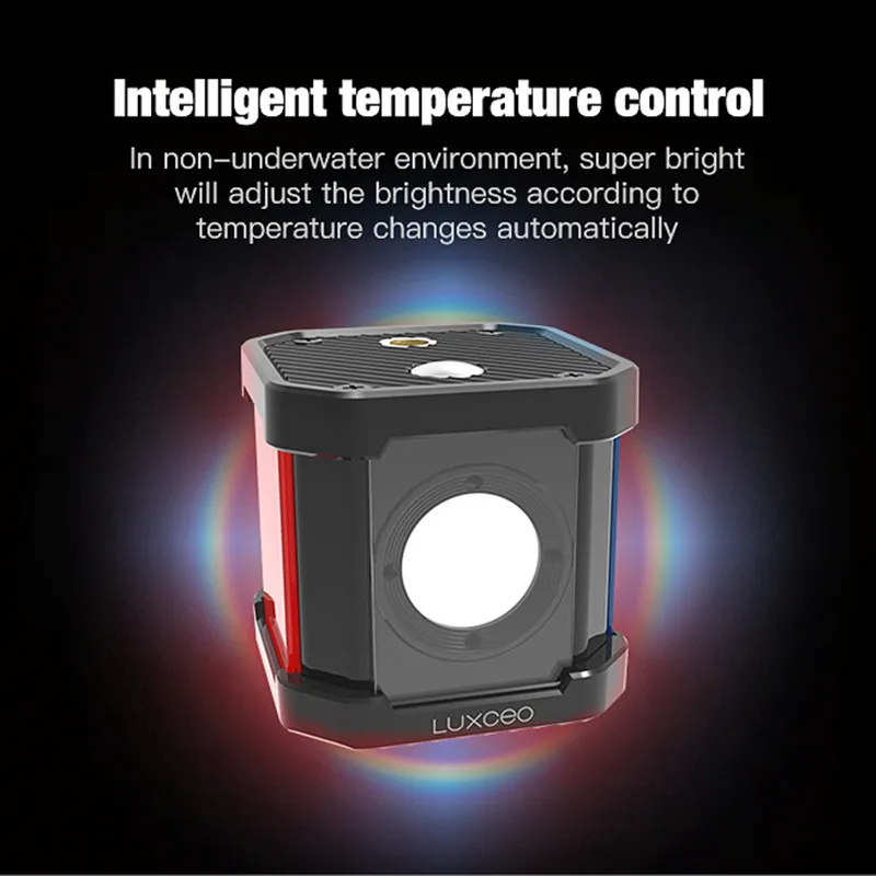 30M Underwater photographic lighting LUXCEO P4 for Gopro DSLR sports dv action camera COB lamp bead 1000lm 5750K led video light