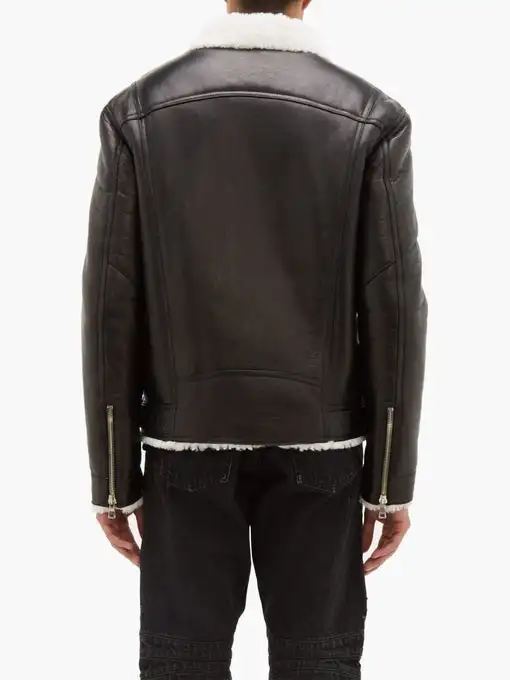  Кожаная куртка замша черный мужской Бомбер с меховым воротником