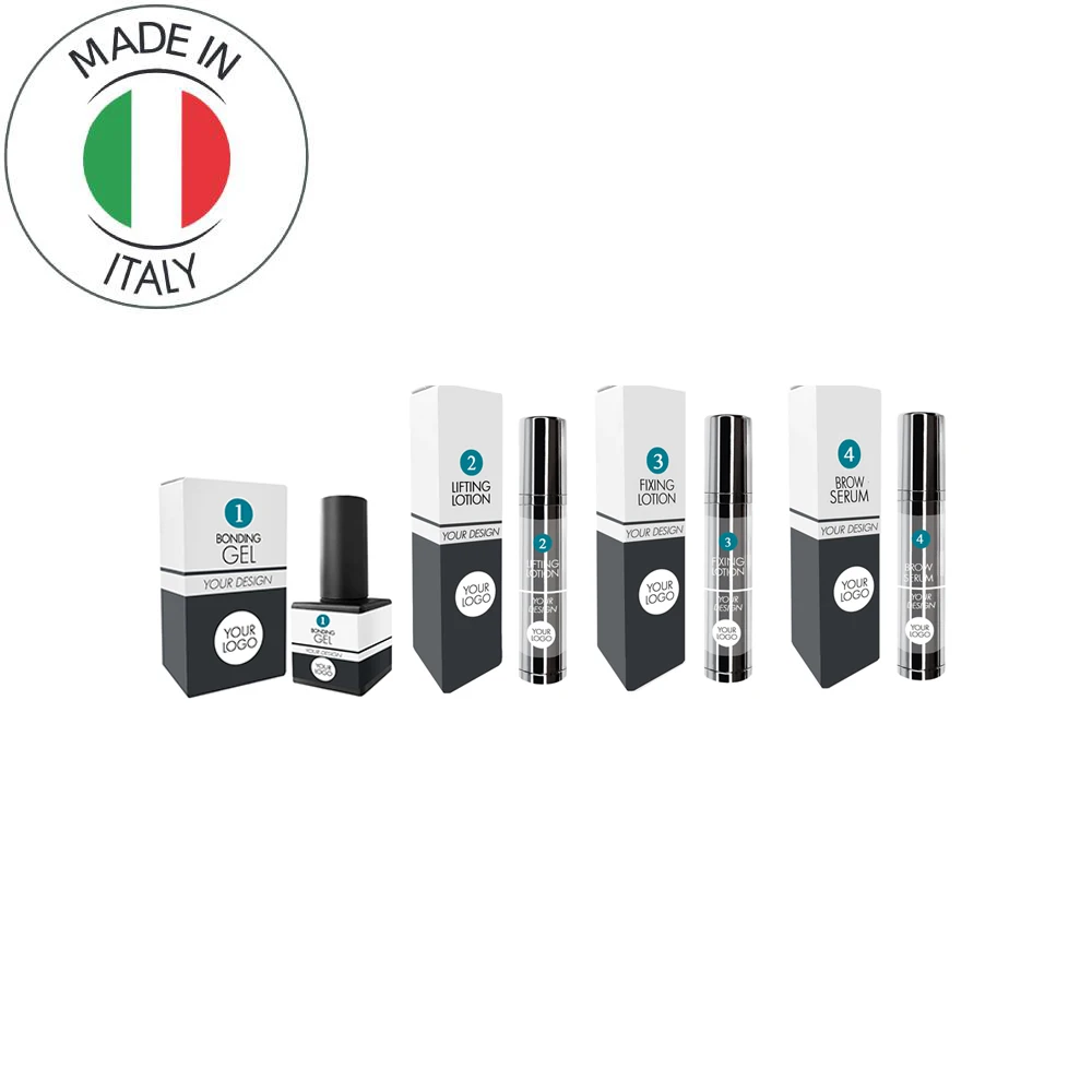 (Цены указаны в фунтах) Набор для ламинирования бровей-10 мл-безвоздушные серебряные Бутылки с черной гелевой бутылкой