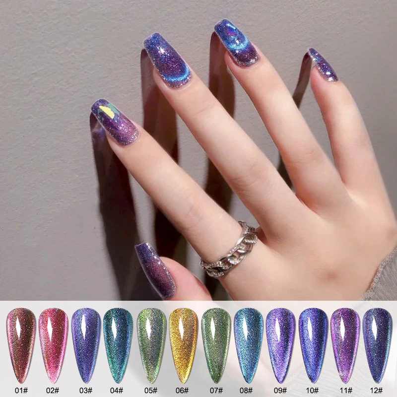 ANZUO Cat Eye 12 Colors Custom Breathable Nail Polish Profession Nail Shop Nail Polish UV Gel